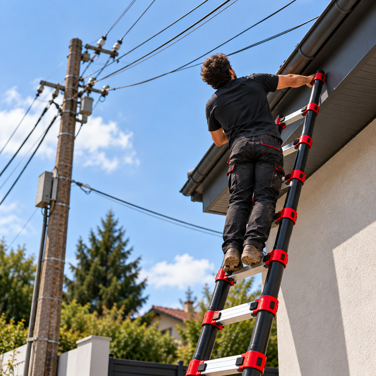 Échelle utilisée à proximité de lignes électriques